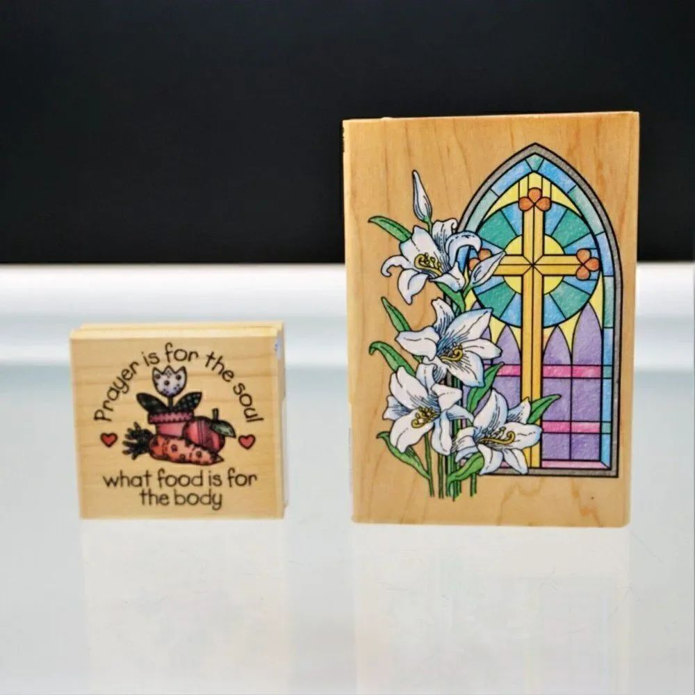 Easter Stamps Religious Prayer For The Soul And Easter Window Rubber Stamps